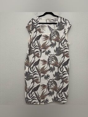 Lungo L'Arno Linen Made in Italy Tropical Shift Dress Size 2X Lagenlook